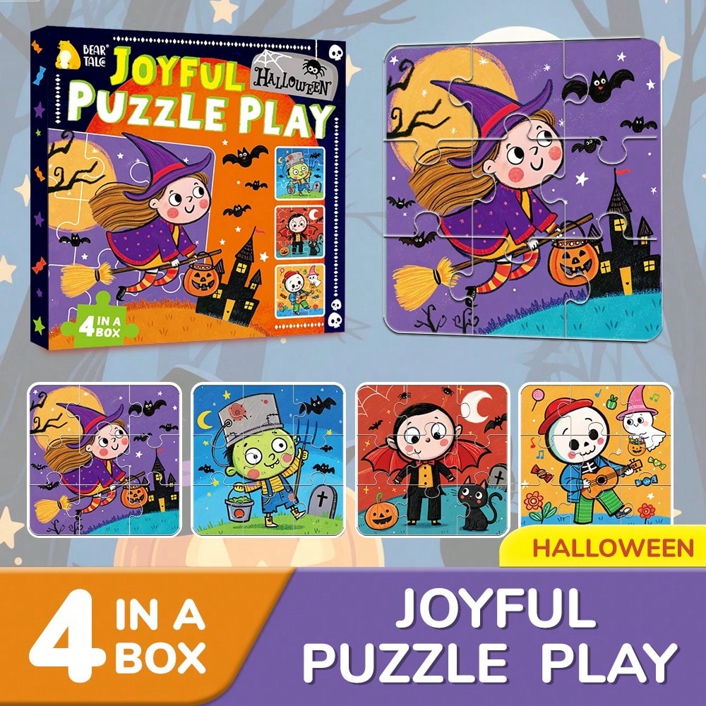 Kids Toys Xmas - Rompecabezas de Halloween 4 en 1